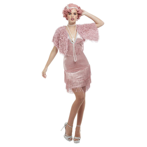 Deluxe 20s Vintage Pink Flapper Costume
