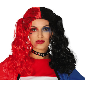 Long Hair Wig - Black & Red