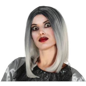 White and Black Half Mane Wig