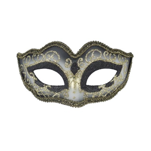 Glitter Metallic Eye Mask - Black and Silver