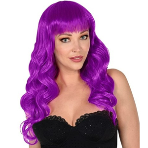 Purple Bella Wig with Fringe