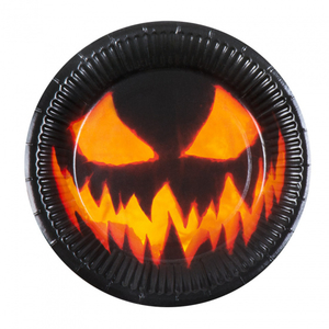 Creepy Pumpkin Paper Plates - 10 Pack