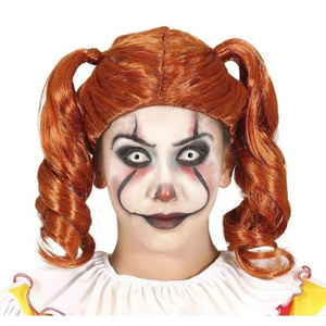 Redhead Pigtail Clown Wig for Adults