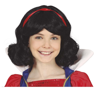Black Wig With Ribbon