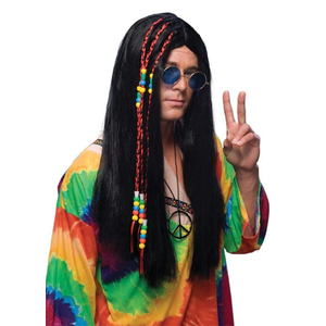 Black Long Hippie Wig