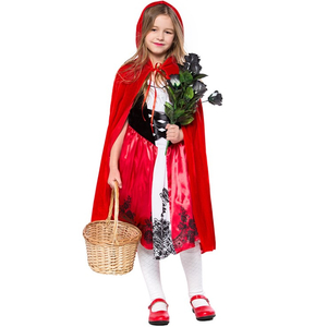 Embroidered Red Riding Girl Costume