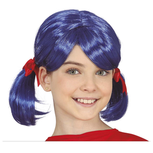 Kids Blue Wig With Pigtails