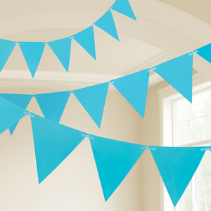Caribbean Blue Plastic Pennants 10m