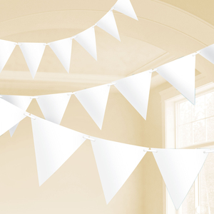 White Plastic Pennants 10m