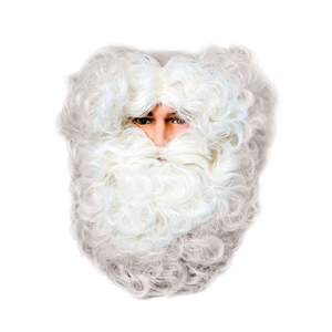 Deluxe Flaxen Beard & Headband Santa Set