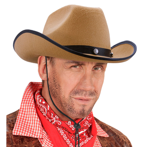 Beige cowboy hat - Modelled