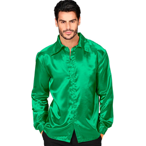 Green 70's Disco Shirt - Being Modelled