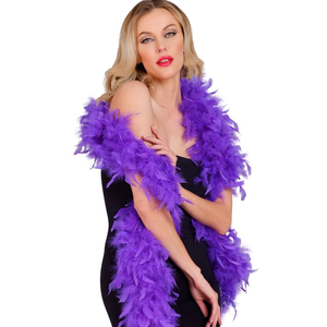 Purple Feather Boa - Being Modelled