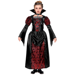 Red and black gothic vampiress dress