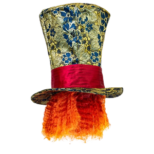 Crazy Hatter Top Hat with Hair