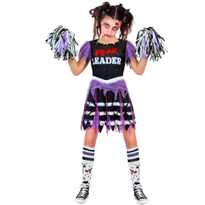 Purple Zombie Cheerleader Costume - Front