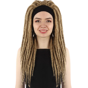 Deluxe Brown Ladies Dreadlock Wig -Brown