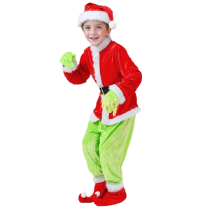 Grinch Santa Claus Costume - Kids