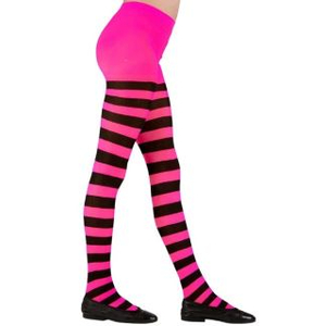 Kids Striped Tights - Pink/Black