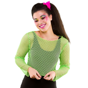 80's Fishnet Top - Neon Green