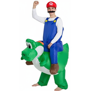 Inflatable Carry Me Green Dinosaur Costume