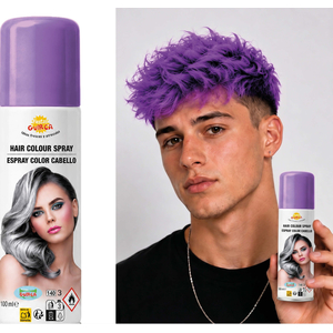 Sparkling purple hair spray