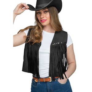 Ladies Black Cowgirl Waistcoat