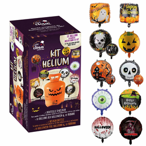 30 Balloon Helium Cylinder with 10 Halloween Balloons