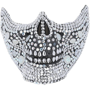 Deluxe Crystal Skull Half Mask