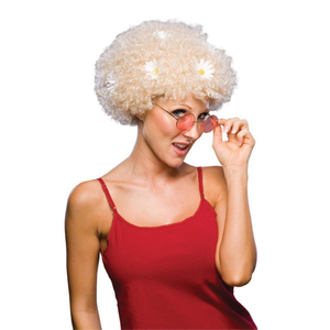 Curly Wig With Daisies