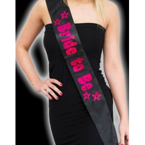 Bride To Be Sash - Black/Pink
