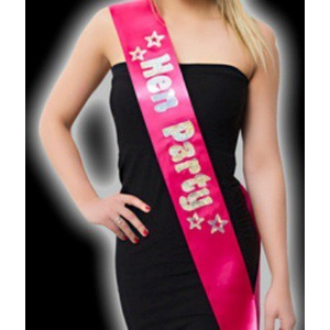 Hen Party Sash - Pink/Black