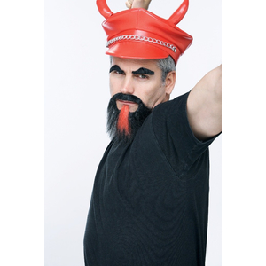 Devil Facial Hair - Black/Red