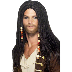 Long Black Pirate Wig