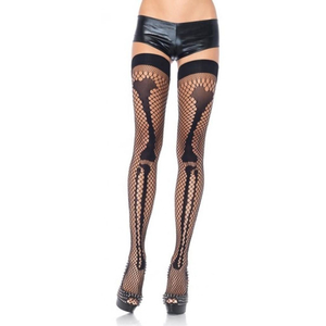 Net Leg Bone Thigh Highs