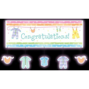 Baby Shower Swirl Decorations - 6 Pack