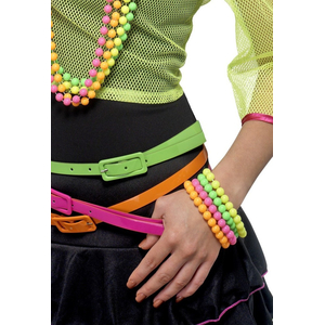 Neon Beaded Bracelets - 4 Pack