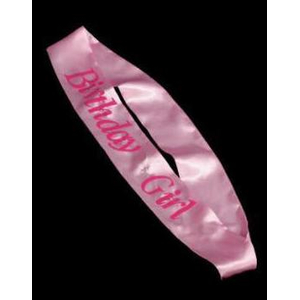 Childrens Birthday Girl Pink Sash
