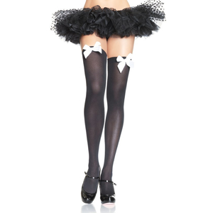 Black Stockings With White Bow