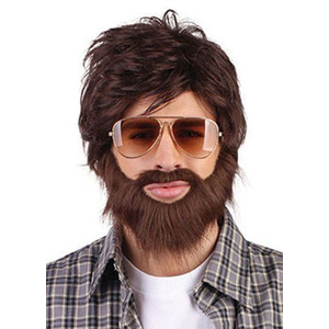 Hangover wig, beard & moustache