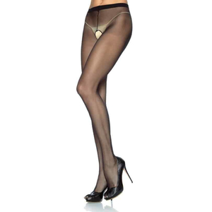 Crotchless Pantyhose - Black