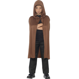 brown hooded cape - kids