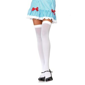 Plus Size Nylon Over The Knee Stockings - White